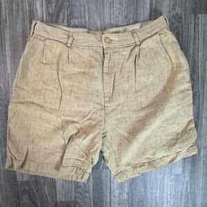 Nautica Rigger Classic Fit 100% Linen Pleated Men’s Shorts Khaki